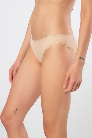 Türen Kadın Likralı Ribana Dantelli Bikini Külot 2'li Paket 928/ten Ten