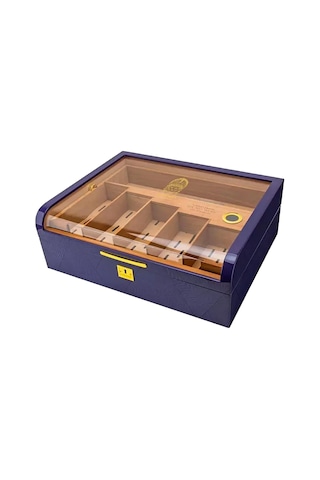 Lubinski Gastro Camlı Humidor Puro Kutusu Mor Lake 200s