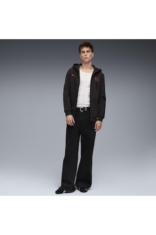 Puma Ac Milan Ftblessentials Full-zip Hooded Erkek Siyah Futbol Eşofman Üstü 78283204