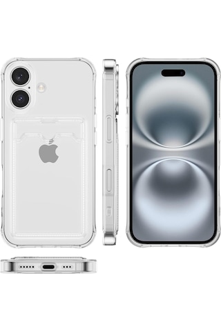 Teknomoda Apple Uyumlu iPhone Xr Kılıf Kartlıklı Anti Şok Korumalı Şeffaf Silikon Füme Koyu Şeffaf Acık Siyah Füme