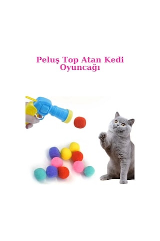 Wintoup Özel Üretim Peluş Top Fırlatan Kedi Oyun Tabancası Seti