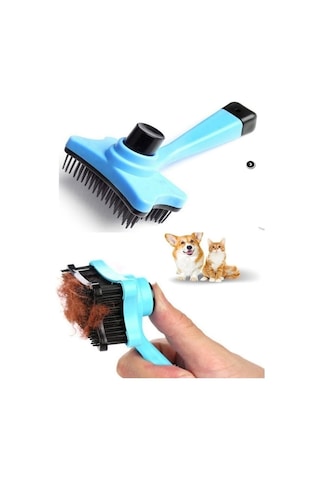 Tuşlu Evcil Hayvan Fırçası Kedi Köpek Tarağı Tüy Toplama Otomatik Temizlenen