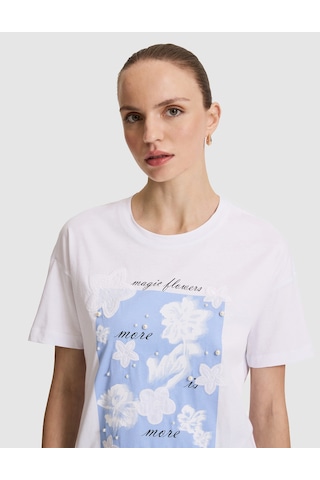 Pierre Cardin Kadın Beyaz Tişört 50323591-vr013