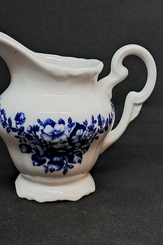 Weimar Porzellan Kobalt Mavi Vintage Orta Boy Sütlük 170 Ml Çok Renkli