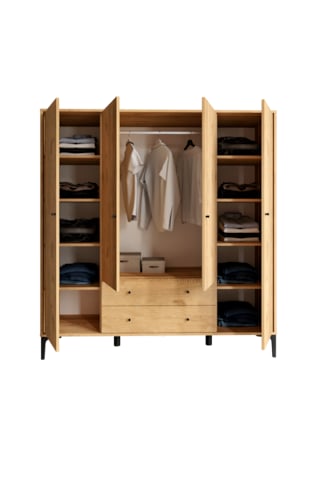 Focus Wood 4 Kapaklı,2 Çekmeceli Dolap/gardırop %100mdf