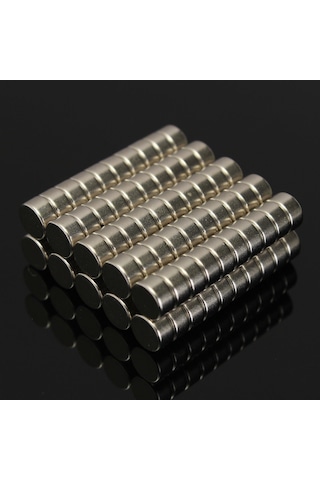 50 Adet 6Mm X 3Mm Yuvarlak Güçlü Neodyum Mıknatıs Magnet