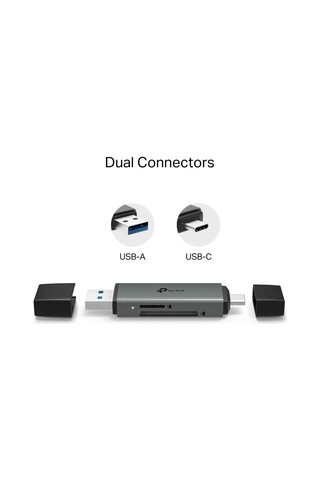 Ua430d Usb 3.0 Type-c & Type-a Sd/microsd Kart Okuyucu 5 Gbps Hız, Uhs-ı 200 Mb/s, Çift Kart Eşzamanlı Okuma/yaz