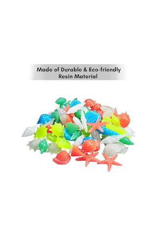 Ruicoo Akvaryum Işıklı Dekoratif Taşlar - Resin Malzeme, Gece Parlaklığı, 200 Adet/ Paket, Çeşitli Renkler