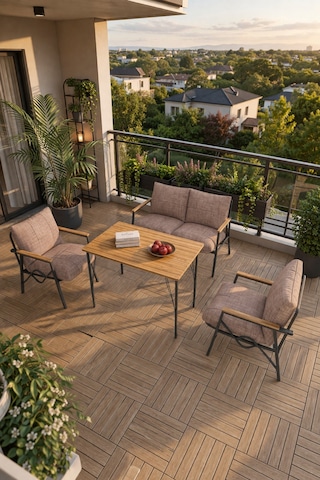 Doruk Home Model, Balkon, Bahçe, Cafe, Metal Koltuk Takımı, Bahçe Takımı , Çay Seti, 2 1 1 Kapuçino Masa Cappuccino