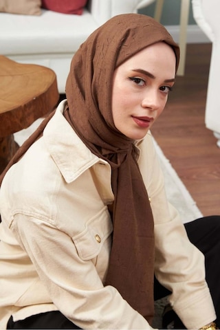 Bambu Kraş Şal Tesettür Giyim, Yüksek Kalite, Hafif, Rahat, Şık, Premium, Lux, Shawl, Scarf Kahve