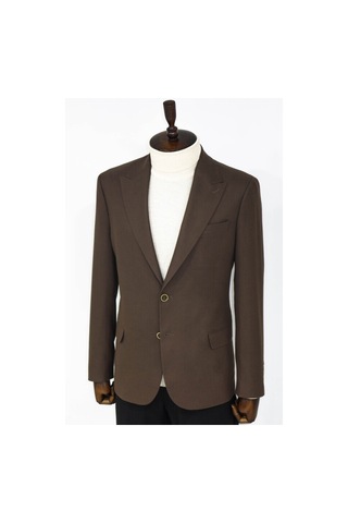 Wessi Desensiz Slim Fit Spor Kahverengi Erkek Ceket 001
