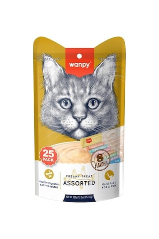 Wanpy Karışık 8 Lezzetli Kedi Krema Ödülü 25x14gr