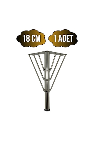Metal Tel Boru Desenli Ayak Mobilya Masa Ve Dolap Ayağı Krom Metal 18cm 1 Adet