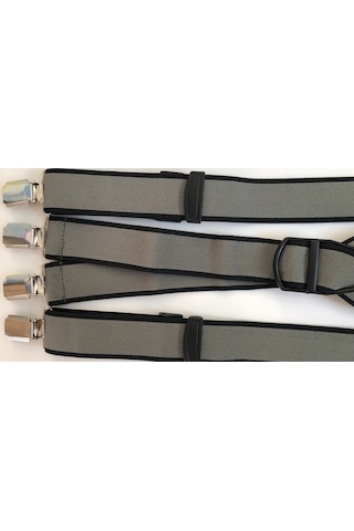 Haki Renkli Haki Yeşili Dört Klipsli Pantolon Askısı Haki