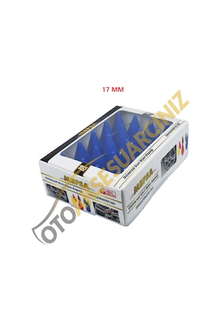 A Kalite Mefsa Bijon Kapağı Sivri 17 Mm Mavi 20 Li Set