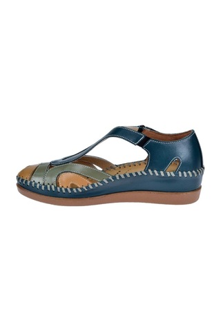 Forelli Hakiki Deri Comfort Kadın Sandalet For-22521 Kot Mavi-kot Mavi