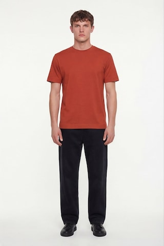 Sabri Özel Erkek Kiremit Normal Kesim Regular FitPamuk Dokuma Bisiklet Yaka Basic T-shirt
