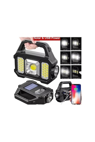 Polizei P-880a Solar Powerbanklı Şarjlı Taşınabilir Güçlü Fener