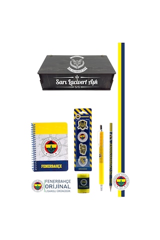Fenerbahçe Orijinal Lisanslı Kalem Kalemtraş Bloknot Silgi Hediyelik Set Sarı Lacivert 005 Sarı-lacivert