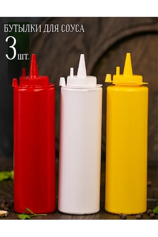 Mbh 3'lü 375 Ml Plastik Sos Şişeleri 147719526 Kırmızı