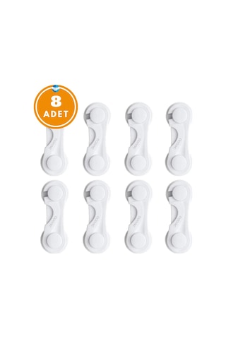 8 Adet Çok Amaçlı Çift Kapaklı Dolap Için Çocuk Bebek Güvenlik Set Emniyet Mandallı Koruma Kilit Çok Renkli