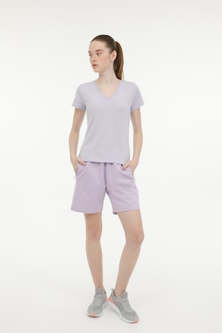 Lumberjack W-ct130 Basıc V Neck T-sh Lila Kadın Kısa Kol T-shirt 000000000101344084 Mor