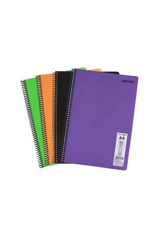 Flex Neon A4 Defter 80 Yaprak 2 Kareli 2 Çizgili Defter Seti Çok Renkli