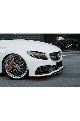 Mercedes C Serisi W205 Ön Lip C63 Tampon Uyumlu 2015 2020 Parlak Siyah