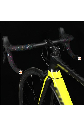 Teltree West Bıkıng Yol Bisikleti Kaymaz Bant - Renkli Çizgili, Pu Malzeme, Su Geçirmez, 1 Çift, Siyah Siyah