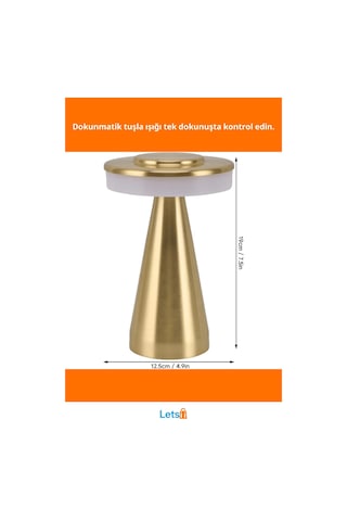 Usb Şarjlı Dokunmatik Modern Led Masa Lambası Metal Çok Renkli