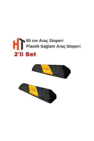 2'li Set Plastik Oto Park Araç Stoperi 60x15x10 Cm Siyah-sarı