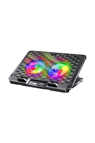Juo Odin Rgb Işıklı Gaming 2200rpm Çift Fan Led Display Laptop Notebook Soğutucu Stand