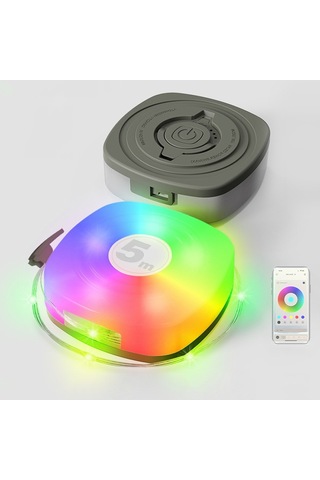 Sones 5m Rgb Kamp Işık Dizisi Led Ortam Gece Işığı Akıllı App Kontrolü Taşınabilir Açık Çadır Dekoratif Lambası Yeşil Çok Renkli