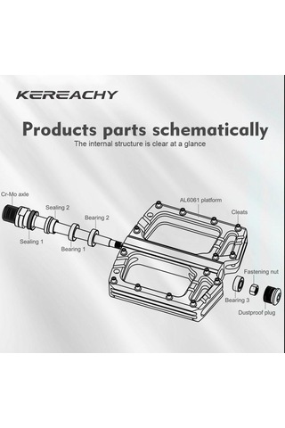 Kereachy 3 Rulmanlı Ultralight Alüminyum Alaşımlı Mtb Bmx Geniş Platform Bisiklet Pedalı Yeşil