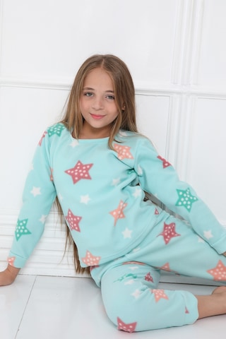 Sleeproom Kişlik Çocuk Polar Pijama Takim Turkuaz