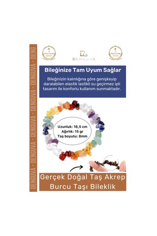 Bileklik Doğal Taş Şifalı Ayarlanabilir Esnek Su Geçirmez Akrep Burçları Burç Unisex Bileklik Çok Renkli