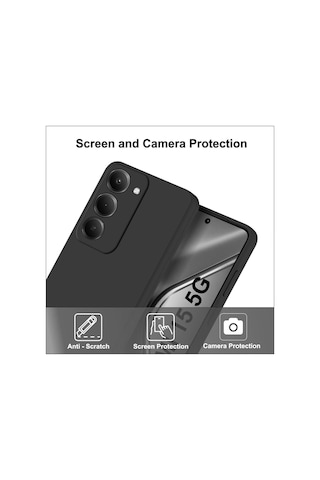 Xiaomi Redmi 15 4g İle Uyumlu Kılıf Esnek Premium Yumuşak Silikon Telefon Kılıfı Kapak Siyah