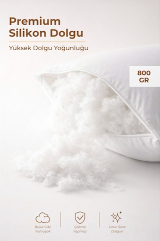 Puffy Yastık 4 Lü Set Yumuşak, Dolgun, Silikon Elyaf Dolgulu 50 X 70 Cm. Beyaz
