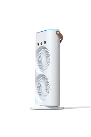 Çift Fanlı Buharlı Serinletici Masaüstü Fan 3 Püskürtme Başlıklı Usb Şarjlı Kule Tipi Vantilatör