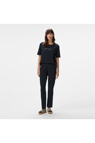 Nautica Kadın Siyah Relaxed Fit Pantolon Düz 55p718t Siyah
