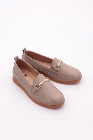 Dgn 2274-4 Kadin Aksesuarli Loafer Ayakkabi Vizon Floater