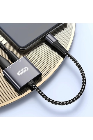 Go Des Gd-uc160 2in1 Type-c To 3.5mm Aux Çevirici Ses Adaptörü Gri