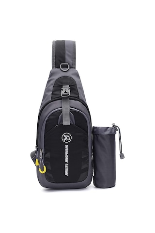 Erkek Kadın Göğüs Crossbody Çanta Sling Sırt Çantası Seyahat Sırt Çantası Omuz Çantası - Siyah