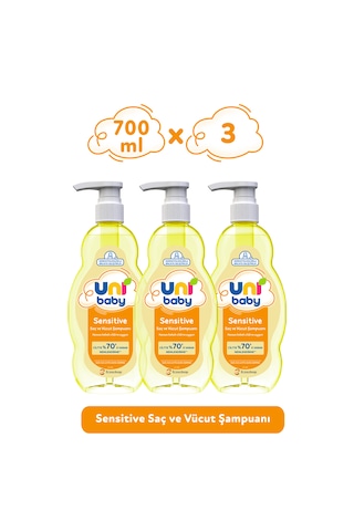 Uni Baby Sensitive Saç Ve Vücut Şampuanı 700 ML 3'lü