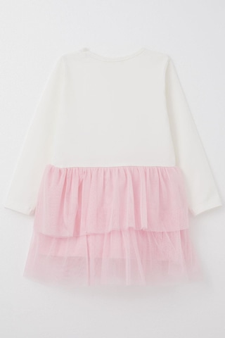 Breeze Kız Bebek Uzun Kollu Elbise Dantelli Tüllü Fiyonk Aksesuarlı 9 Ay-3 Yaş, Beyaz Beyaz