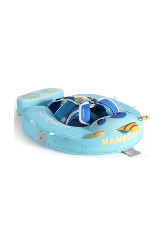 Mambobaby Yüzme Simidi - Blue Monster, Emniyetli, Gölgelikli Ve Ayak Destekli
