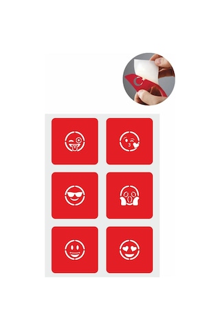 Enhavalı Sevimli Emojiler Geçici Dövme Kına Şablonu 5'li
