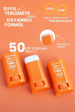 Bade Natural Mineral Filtreli ve Yüksek Koruyucu Doğal Stick Güneş Kremi SPF50 16 G