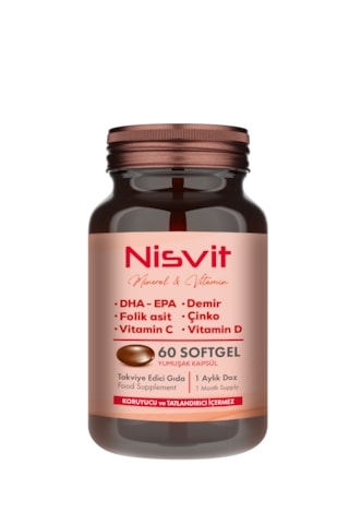 Nisvit Omega 3, Epa - Dha, Demir, Folik Asit, Vitamin, B, C, D, E, Çinko, Iyot Içeren Multivitamin