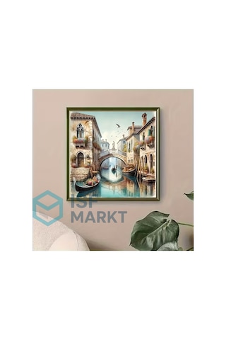 Elmas Boyama Seti - Venedik Kanalı Tam Yuvarlak Taşlı Dıy 30x30 Cm